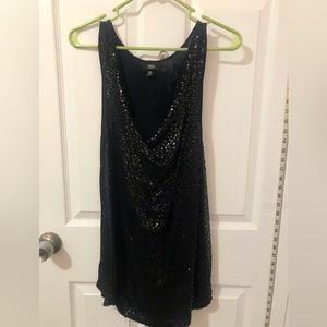 Black sequin sleeveless top